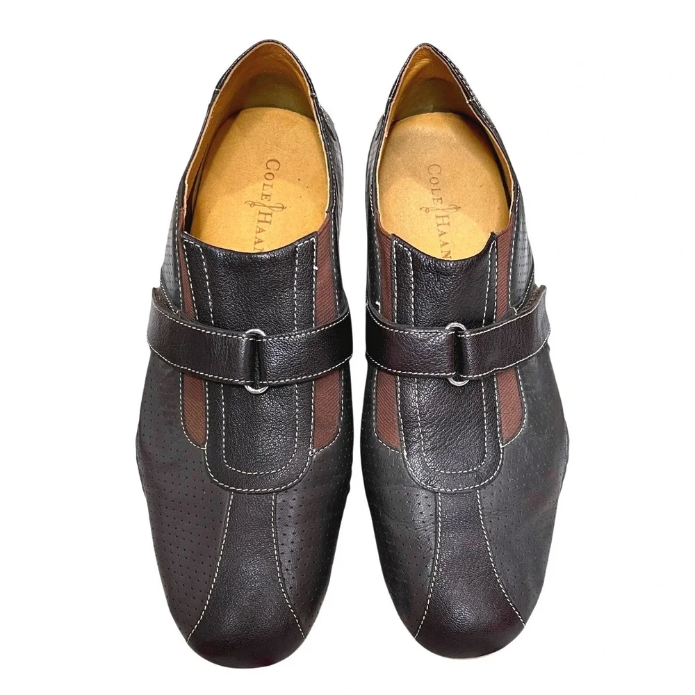 Cole Haan Mens 10.5M Brown Leather Strap Loafer Comfort Walking‎ Shoes